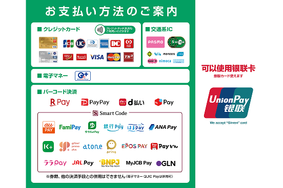 ご利用可能な決済サービス