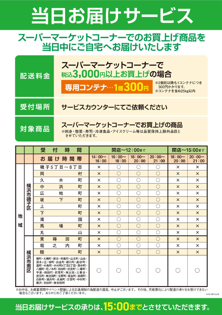 当日お届けサービス