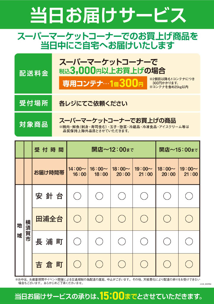 当日お届けサービス