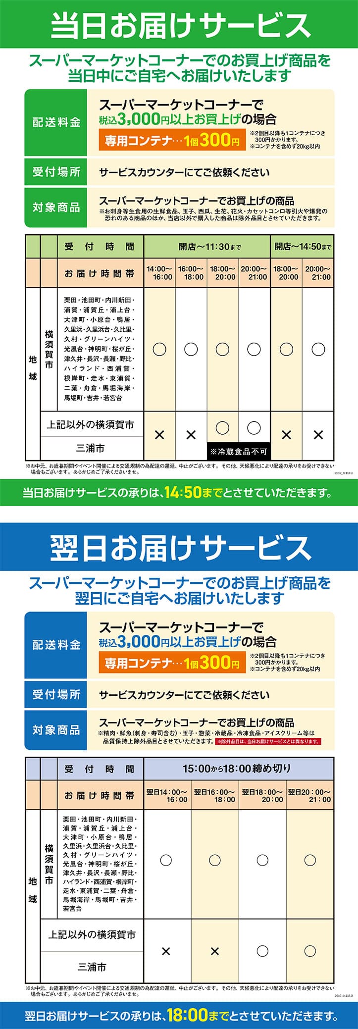 当日お届けサービス